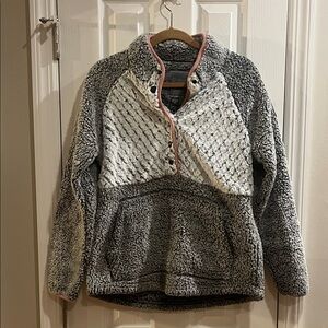 Simply Southern Gray and Cream Teddy Jacket